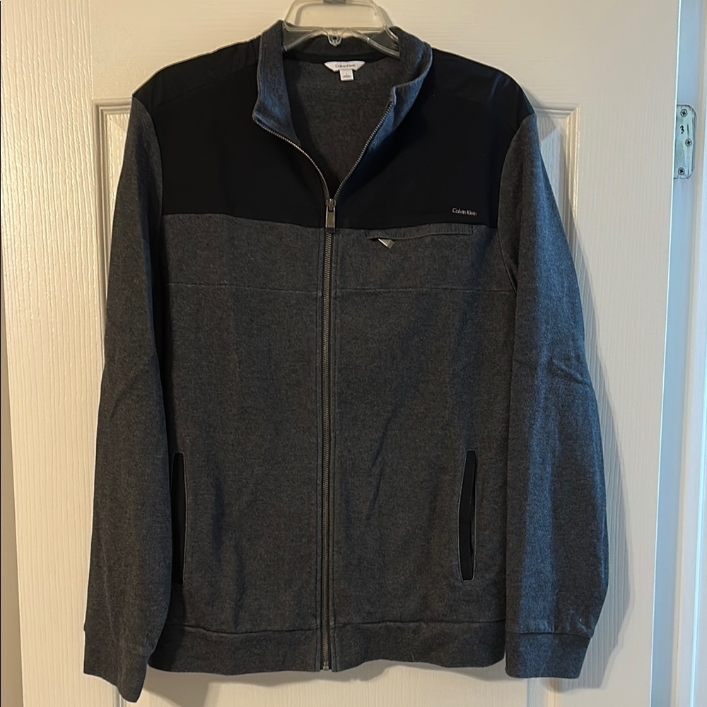 Calvin Klein Charcoal and Black Zip-Up Jacket